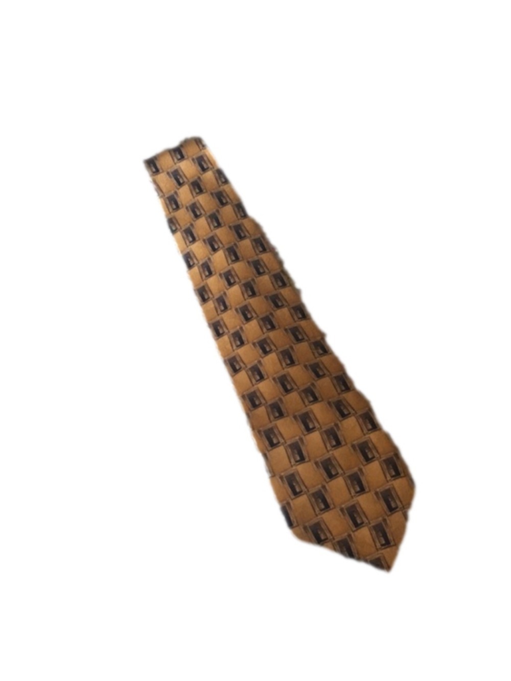 Gold and blue silk tie